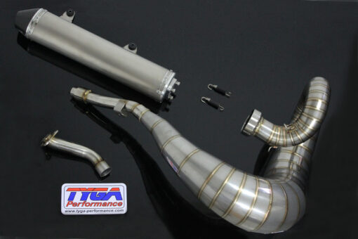 Set exhaust chamber stainless silencer w carbon cap, Yamaha YZ250 2005 - 15-0
