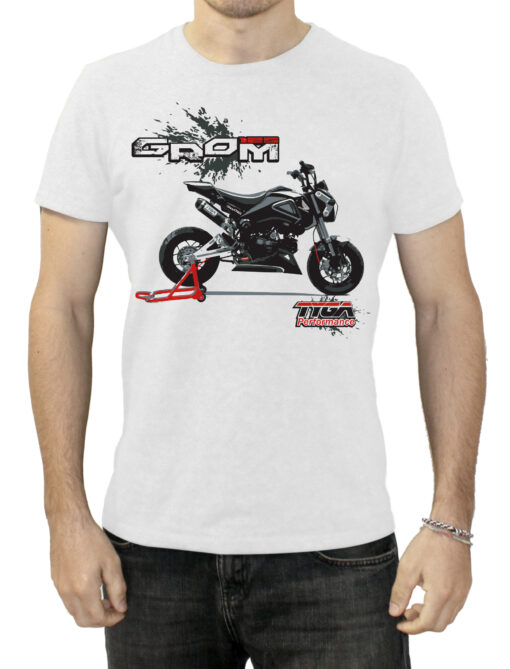 TYGA T-shirt Honda Grom white, Sizes: S to XXL-0