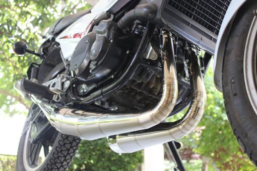 Set exhausts side by side stainless steel, Yamaha RD350LC (4LO)-4197