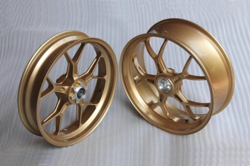 Forged Aluminium Racing wheel set, 5 spoke, PVM, Front 3.50 x 17, Rear 5.5 x 17, White-5887