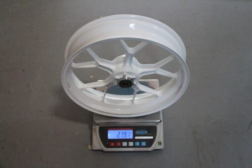 Forged Aluminium Racing wheel set, 5 spoke, PVM, Front 3.50 x 17, Rear 5.5 x 17, White-5897