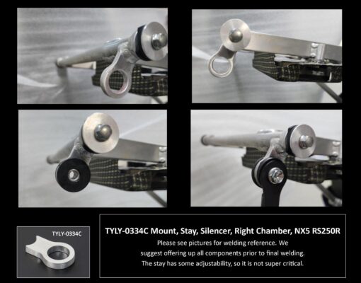 Set, Exhaust chamber Stainless steel, high right silencer mount, Honda RS250R NX5 - Image 14