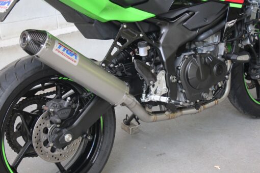 Set pipe, Stainless, full race system, round stainless/carbon end cap silencer , Ninja ZX-4R (R) - Image 6