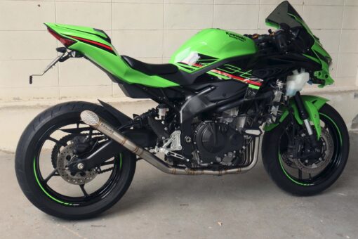 Set pipe, Stainless, full race system, mesh slip on/ slash cut , Ninja ZX-4R (R)