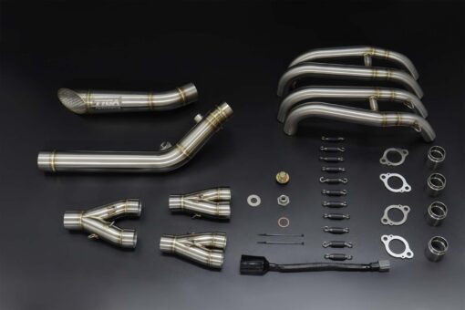 Set pipe, Stainless, full race system, mesh slip on/ slash cut , Ninja ZX-4R (R) - Image 2