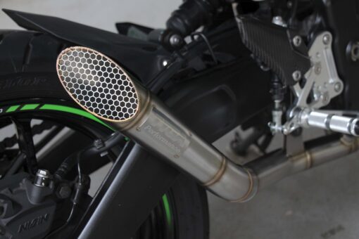 Set pipe, Stainless, full race system, mesh slip on/ slash cut , Ninja ZX-4R (R) - Image 6
