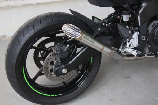 Set pipe, Stainless, full race system, mesh slip on/ slash cut , Ninja ZX-4R (R) - Image 7