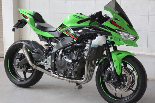 Set pipe, Stainless, full race system, mesh slip on/ slash cut , Ninja ZX-4R (R) - Image 8