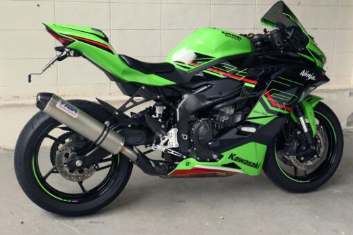 Set silencer, stainless/carbon end cap, slip on coversion, sleece 4inch x 400mm, ninja ZX-4R (R)