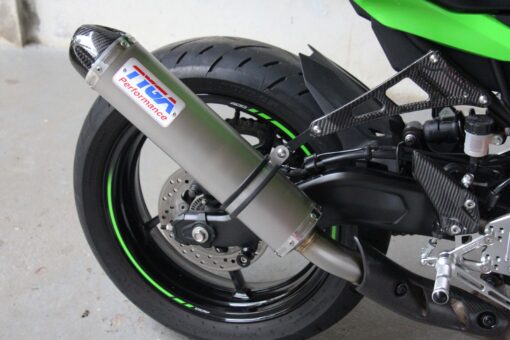 Set silencer, stainless/carbon end cap, slip on coversion, sleece 4inch x 400mm, ninja ZX-4R (R) - Image 5