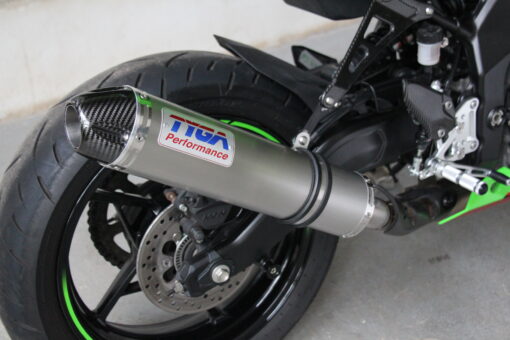 Set silencer, stainless/carbon end cap, slip on coversion, sleece 4inch x 400mm, ninja ZX-4R (R) - Image 6