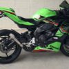 Set, mesh slip on, slah cut stainless, with carbon exhuast guard, ZX4R