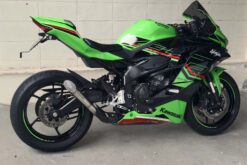 Set, mesh slip on, slah cut stainless, with carbon exhuast guard, ZX4R