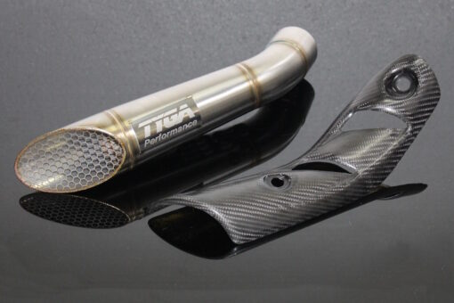 Set, mesh slip on, slah cut stainless, with carbon exhuast guard, ZX4R - Image 8