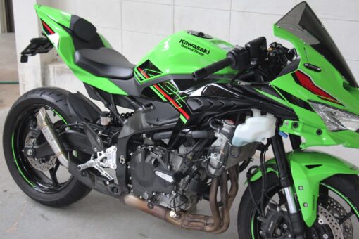 Set, mesh slip on, slah cut stainless, with carbon exhuast guard, ZX4R - Image 6