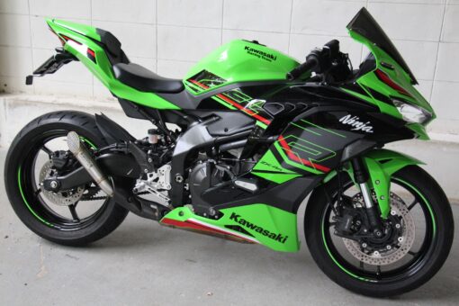 Set, mesh slip on, slah cut stainless, with carbon exhuast guard, ZX4R - Image 5