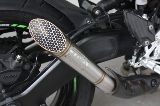 Set, mesh slip on, slah cut stainless, with carbon exhuast guard, ZX4R - Image 3
