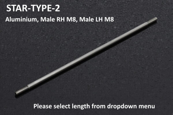 Tyga Step Kit Replacement Link Rod stainless Male RH M*, Male LH M8