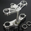 Triple clamp set, CNC silver, CBR1000RR forks to RVF400 NC35