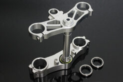 Triple clamp set, CNC silver, CBR1000RR forks to RVF400 NC35