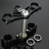 Triple clamp set, CNC black, CBR1000RR forks to RVF400 NC35