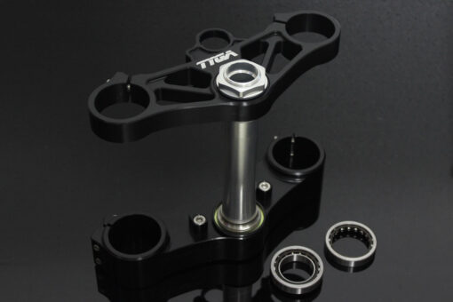 Triple clamp set, CNC black, CBR1000RR forks to VFR400 NC30