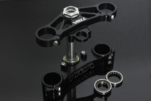 Triple clamp set, CNC black, CBR1000RR forks to VFR400 NC30 - Image 2
