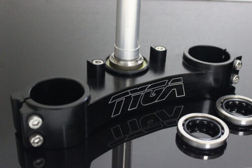 Triple clamp set, CNC black, CBR1000RR forks to fir NSR250 MC28 - Image 3