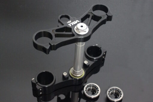 Triple clamp set, CNC black, CBR1000RR forks to fir NSR250 MC21