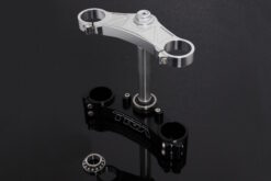 Triple clamp set 3D silver, black lower clamp,  CBR1000RR to fit NSR250 MC21/MC28