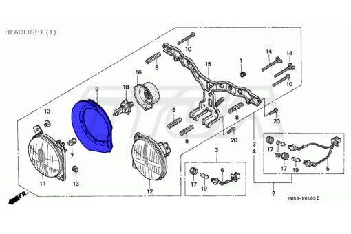 Seal, Headlight L&R, CBR900RR SC28 - Image 7