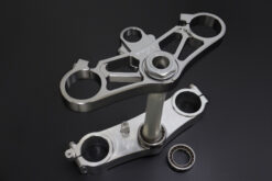Triple clamp set silver, silver lower clamp street, Honda SP2