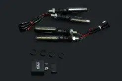Alternative view of Slim Style LED turn signal lamp Complete set of 4, Fairing Set, 90 Degree Pin Fitment Relay