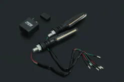 Alternative view of Slim Style LED turn signal lamp Pair, Rear, 90 Degree Pin Fitment Relay