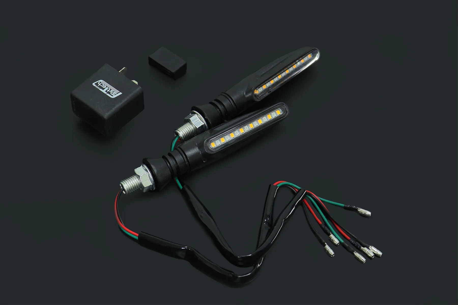 Slim Style LED turn signal lamp Pair, Rear, 90 Degree Pin Fitment Relay - Image 2