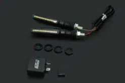 Slim Style LED turn signal lamp Pair, Front, Fairing Set, 90 Degree Pin Fitment Relay