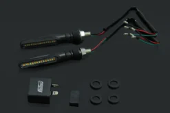 Alternative view of Slim Style LED turn signal lamp Pair, Front, Fairing Set, 90 Degree Pin Fitment Relay
