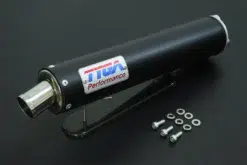 Silencer aluminium Premium "BLACK" 2 stroke stainless endcap