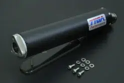 Silencer aluminium Premium "BLACK" 2 stroke stainless endcap - Image 4