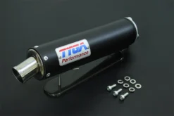 Silencer aluminium Premium Shorty "BLACK" 2 stroke stainless endcap