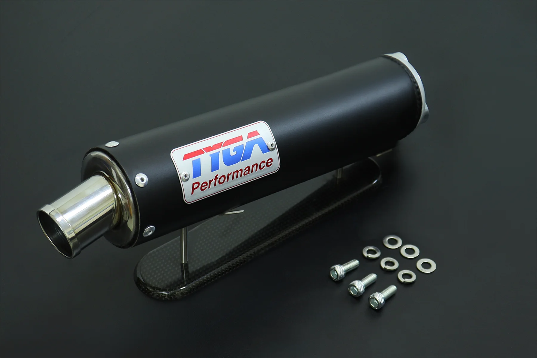 Silencer aluminium Premium Shorty "BLACK" 2 stroke stainless endcap