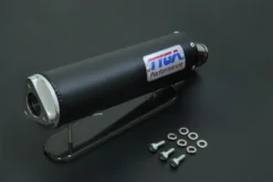 Silencer aluminium Premium Shorty "BLACK" 2 stroke stainless endcap - Image 4
