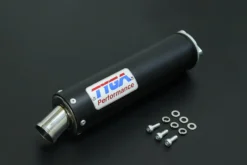 Silencer aluminium Premium Shorty "BLACK" 2 stroke stainless endcap - Image 5