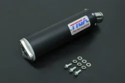 Alternative view of Silencer aluminium Premium Shorty "BLACK" 2 stroke stainless endcap