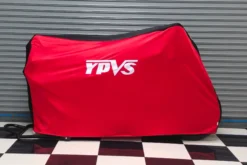 Alternative view of TYGA bike dust cover two tone red/black, YPVS